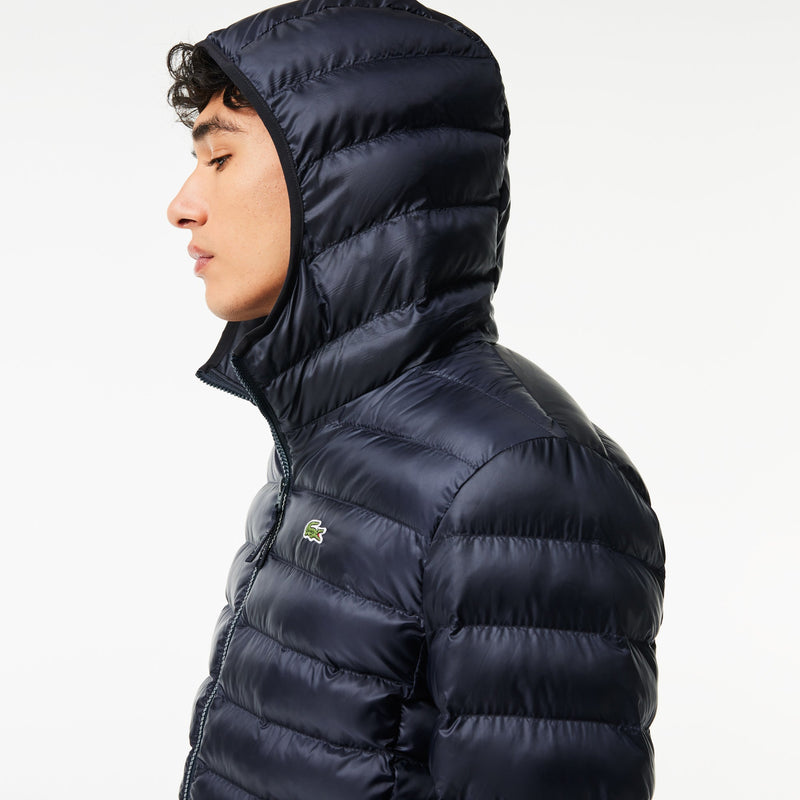 Men's Lacoste Quilted Hooded Short Jacket