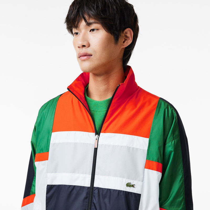 Mixed Material Colourblock Sportsuit Jacket