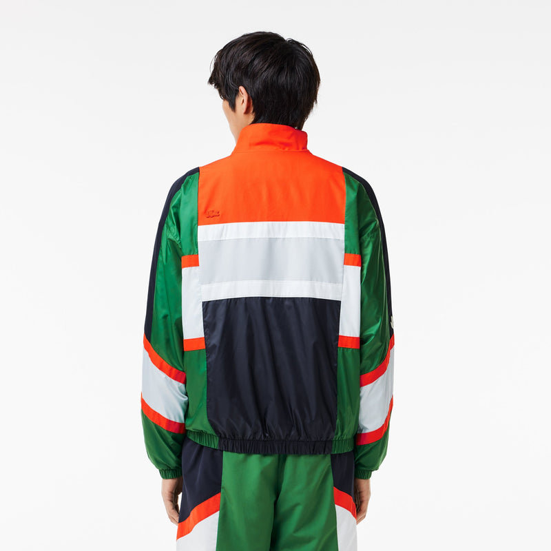 Mixed Material Colourblock Sportsuit Jacket