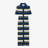 Striped Rib Knit Shirt Dress