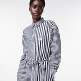 Oversized Striped Cotton Poplin Shirt Dress