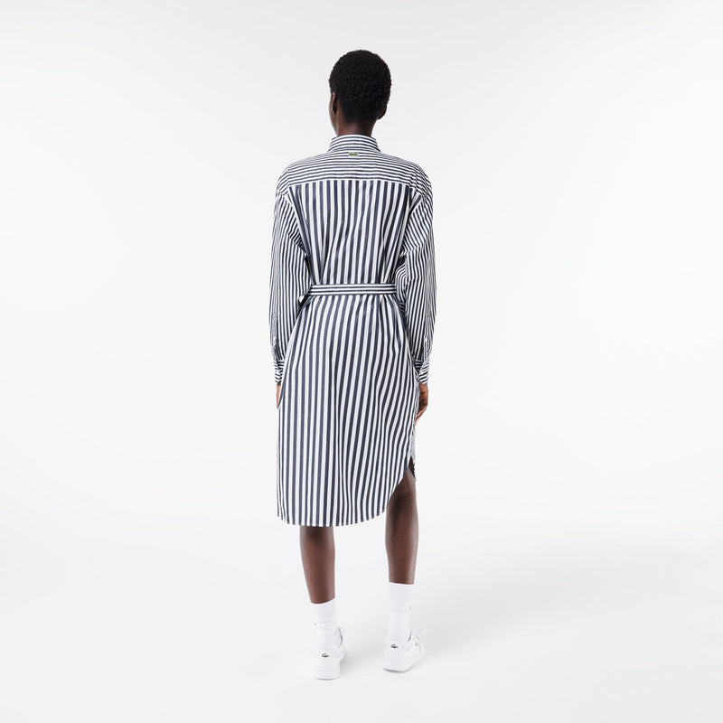 Oversized Striped Cotton Poplin Shirt Dress