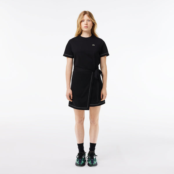 Short Sleeved Contrast Trim Oversized Jersey Dress