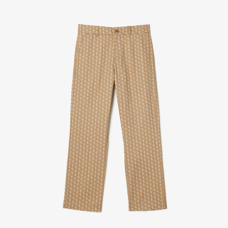 Monogram Print Straight Cut Chinos