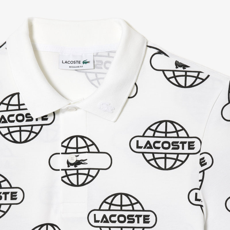 Globe Print Ultralight Piqué Lacoste Movement Polo Shirt