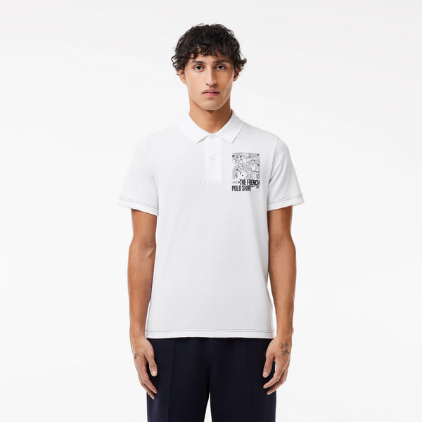 Back and Front Print Lacoste Movement Polo Shirt