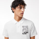 Back and Front Print Lacoste Movement Polo Shirt