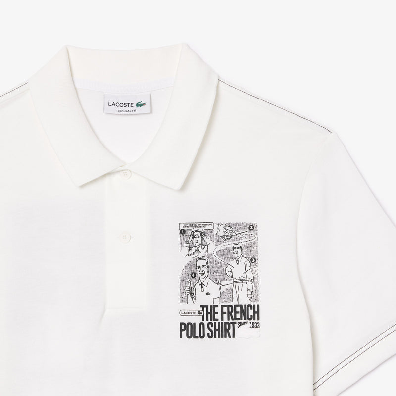 Back and Front Print Lacoste Movement Polo Shirt