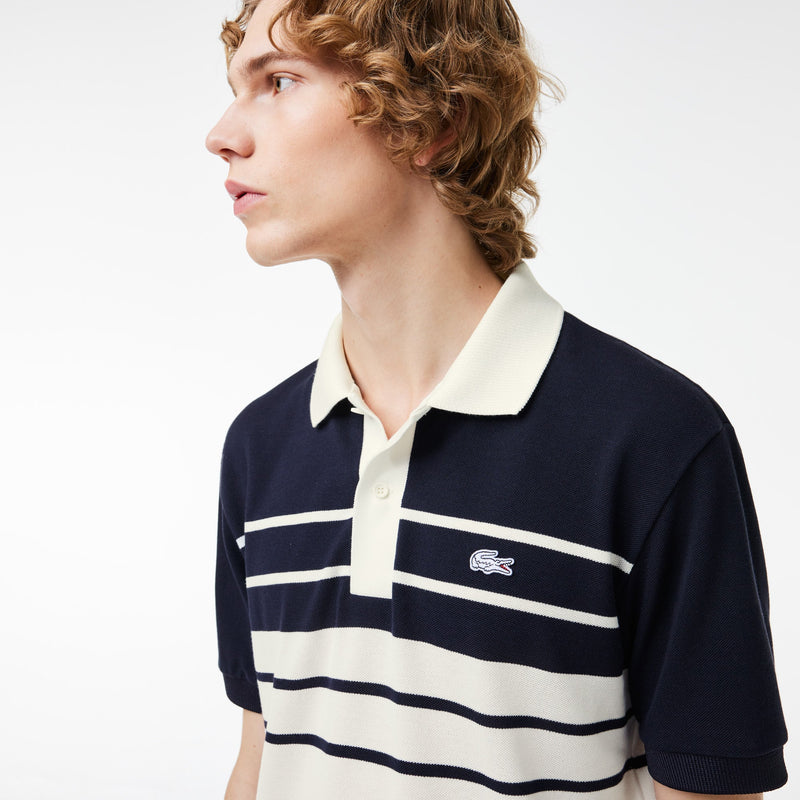 French Made Original L.12.12 Striped Polo Shirt