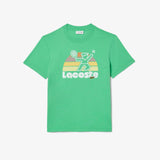 Washed Effect Tennis Print T-shirt